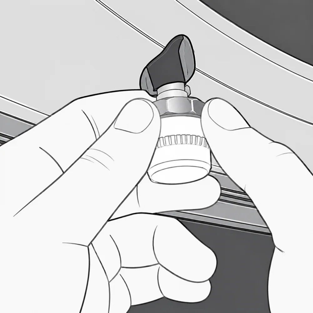 3. Bring the nut to the sensor